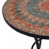 Narancssárga és szürke kerámia mozaikos bisztróasztal 60 cm