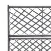 Fekete rácsos polyrattan magaságyás 2 kaspóval 58 x 30 x 107 cm