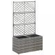 Szürke rácsos polyrattan magaságyás 2 kaspóval 58 x 30 x 107 cm