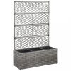 Szürke rácsos polyrattan magaságyás 3 kaspóval 83 x 30 x 130 cm