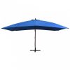 Kék függő napernyő farúddal 400 x 300 cm 