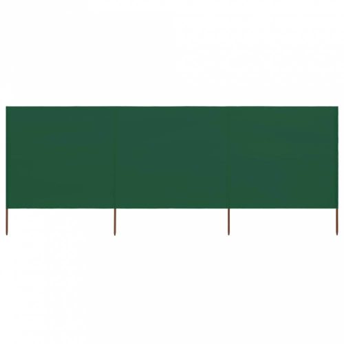 3 paneles zöld szövet szélfogó 400 x 80 cm