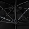 Fekete falra szerelhető napernyő fémrúddal 300 cm