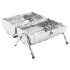 Rozsdamentes acél hordozható asztali faszenes grillsütő