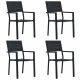 4 darab fekete fautánzatú hdpe kerti szék