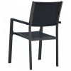 2 db fekete rattan hatású műanyag kerti szék