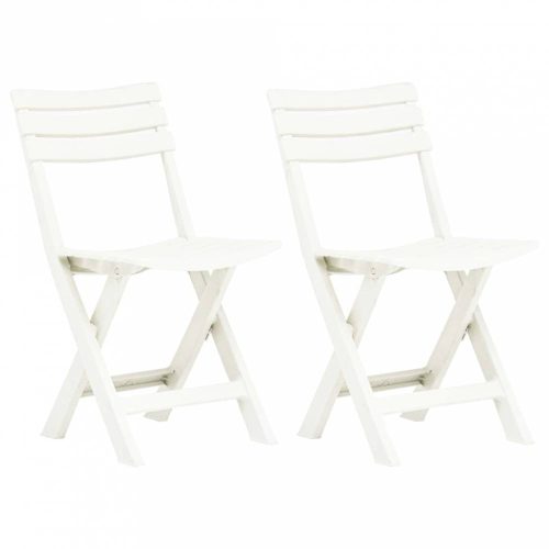 2 db fehér műanyag összecsukható kerti szék