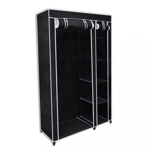 Fekete összecsukható ruhásszekrény 110 x 45 x 175 cm 