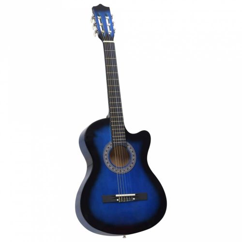 Kék árnyékos 6 húros klasszikus western cutaway gitár 38"