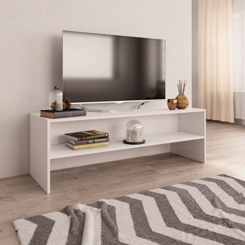 Fehér forgácslap tv-szekrény 120 x 40 x 40 cm 