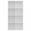 Fehér forgácslap könyv-/tálalószekrény 66 x 30 x 130 cm