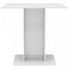 Magasfényű fehér szerelt fa étkezőasztal 80 x 80 x 75 cm