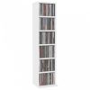 Fehér szerelt fa CD-szekrény 21 x 20 x 88 cm