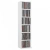 Magasfényű fehér szerelt fa CD-szekrény 21 x 20 x 88 cm