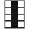 Fekete forgácslap térelválasztó/könyvszekrény 100 x 24 x 140 cm