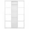 Magasfényű fehér térelválasztó/könyvszekrény 100 x 24 x 140 cm