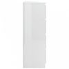 Magasfényű fehér forgácslap tálalószekrény 60 x 35 x 98,5 cm