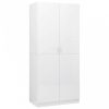 Magasfényű fehér forgácslap ruhásszekrény 80 x 52 x 180 cm
