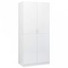 Magasfényű fehér forgácslap ruhásszekrény 90 x 52 x 200 cm