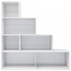 Magasfényű fehér könyvszekrény/térelválasztó 155 x 24 x 160 cm