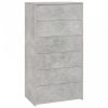 6-fiókos betonszürke forgácslap tálalószekrény 50 x 34 x 96 cm