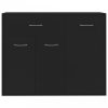 Fekete forgácslap tálalószekrény 88 x 30 x 70 cm