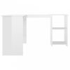 Fehér magasfényű L-alakú sarok-íróasztal 120 x 140 x 75 cm