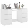 Magasfényű fehér forgácslap íróasztal 140 x 50 x 77 cm