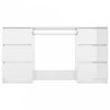 Magasfényű fehér forgácslap íróasztal 140 x 50 x 77 cm