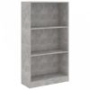 3 szintes betonszürke szerelt fa könyvszekrény 60x24x109 cm