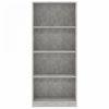 4-szintes betonszürke forgácslap könyvszekrény 60 x 24 x 142 cm