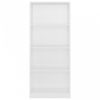 4-szintes magasfényű fehér forgácslap könyvszekrény 60x24x142cm