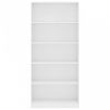 5-szintes fehér forgácslap könyvszekrény 80 x 24 x 175 cm