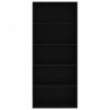 5 szintes fekete forgácslap könyvszekrény 80 x 30 x 189 cm