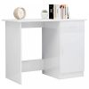Magasfényű fehér forgácslap íróasztal 100 x 50 x 76 cm