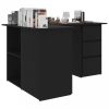 Fekete forgácslap sarok íróasztal 145 x 100 x 76 cm