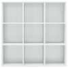 Magasfényű fehér forgácslap könyvszekrény 98 x 30 x 98 cm