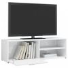 Magasfényű fehér forgácslap TV-szekrény 120 x 34 x 37 cm