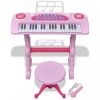 Játék 37 billentyűs zongora székkel és mikrofonnal rózsaszín