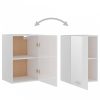 Magasfényű fehér forgácslap függő szekrény 39,5 x 31 x 60 cm