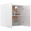 Magasfényű fehér forgácslap függő szekrény 60 x 31 x 60 cm