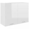 Magasfényű fehér forgácslap függő szekrény 80 x 31 x 60 cm