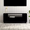 Fekete szerelt fa tv-szekrény 120x35x48 cm