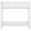 Magasfényű fehér forgácslap íróasztal 80 x 40 x 75 cm