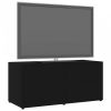 Fekete forgácslap tv-szekrény 80 x 34 x 36 cm
