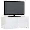 Magasfényű fehér forgácslap tv-szekrény 80 x 34 x 36 cm