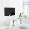 Magasfényű fehér forgácslap tv-szekrény 80 x 34 x 30 cm