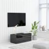 Magasfényű fekete forgácslap tv-szekrény 80 x 34 x 30 cm