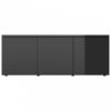 Magasfényű fekete forgácslap tv-szekrény 80 x 34 x 30 cm