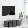 Magasfényű szürke forgácslap tv-szekrény 80 x 34 x 30 cm